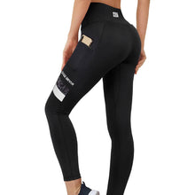 Load image into Gallery viewer, black Women&#39;s high quality mid waist yoga leggings with zipper pockets
