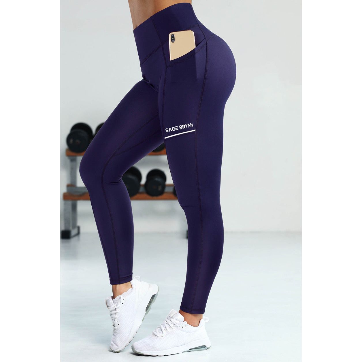 Sage Bryan Women mid waist squat proof pocket leggings